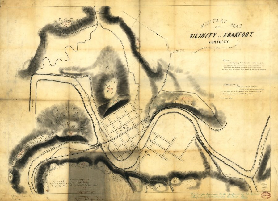 1863 Military Map of Frankfort, Kentucky